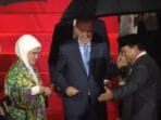 Presiden Turki Recep Tayyip Erdogan Mendarat di Lanud Halim Disambut Prabowo di Tengah Hujan Deras
