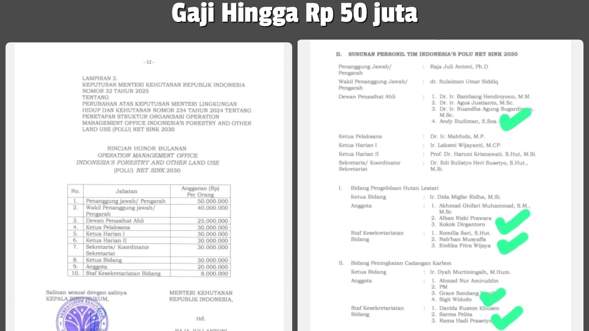 Aji Mumpung! Inilah 11 Kader PSI yang Gabung FOLU Net Sink 2030 KLHK Lengkap dengan Jabatan