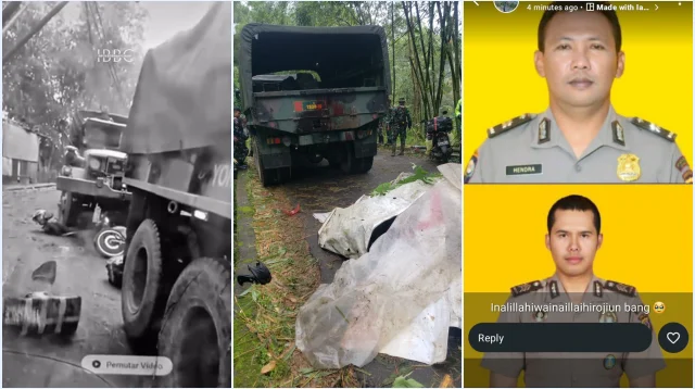 Detik-detik Video Truk TNI Tabrak Dua Polisi di Tugu 2 Cisarua, Meninggal Dunia di Tempat