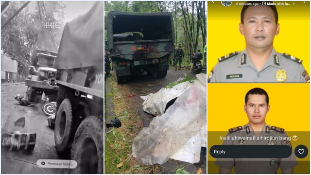 Detik-detik Video Truk TNI Tabrak Dua Polisi di Tugu 2 Cisarua, Meninggal Dunia di Tempat