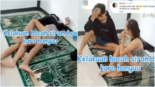 Viral! Video Asyik Tidur Berpelukan di Masjid, Pasangan Sejoli Ini Dilempar Ember oleh Warga
