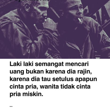 Ketulusan Cinta Seorang Laki-laki Terhadap Pacar/Istri Tidak Berarti Jika Miskin Uang